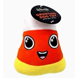 Candy Corn Thrills & Chills Dog Puppy Halloween Play Grunting Chew Toy Brand New